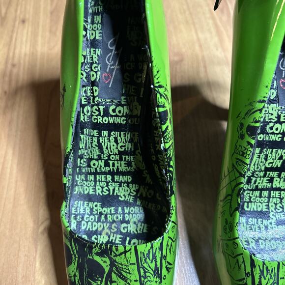 Iron Fist Zombie skull Stomper Heels Size 7 Peep Toe Platform With Bows - Used - Picture 3 of 7